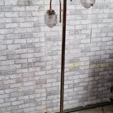 Chrome gold floor lamp 1960 has 70 molded glass shade 166x40
