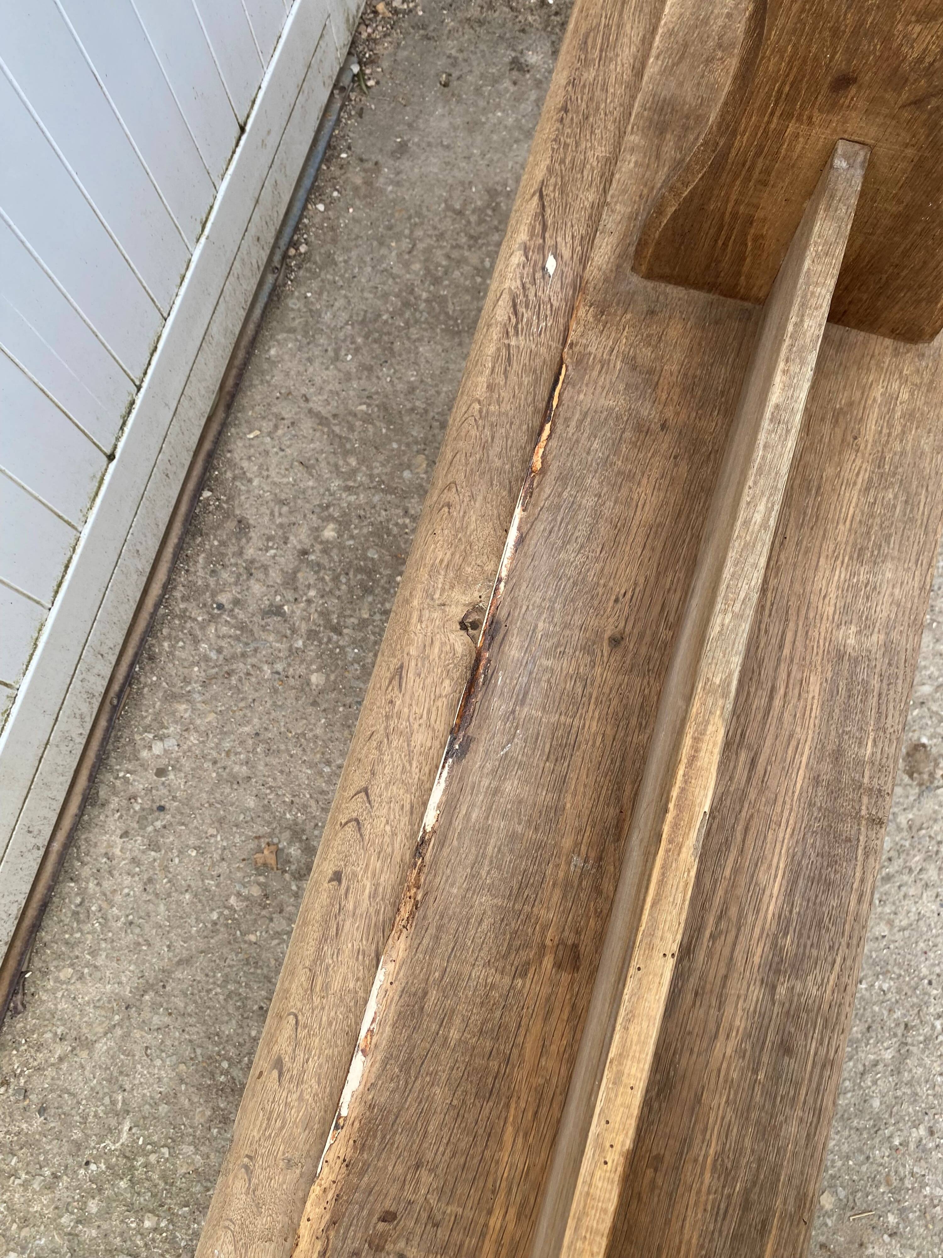 Pair of solid oak wood farmhouse benches 250cm rustic 1900