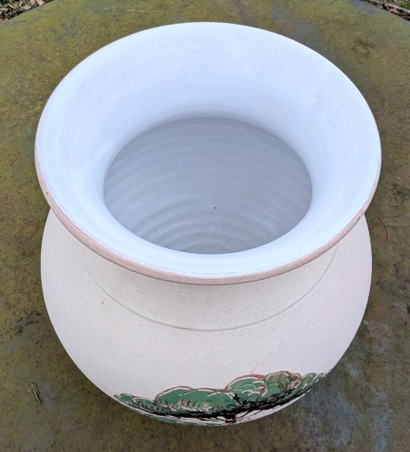 Beautiful Vintage Stoneware Vase Signed Engraved Vallauris Fonck and Mateo 50 60