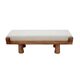 Contemporary Brutalist Style Bench in Solid Oak and Wool Bouclé, Italy