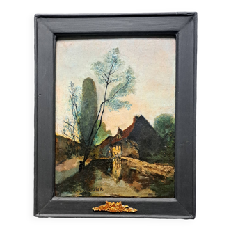Tableau impressionniste, huile sur bois signée - école du Nord
