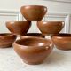 Set of 7 bowls in stoneware handmade 70s vintage