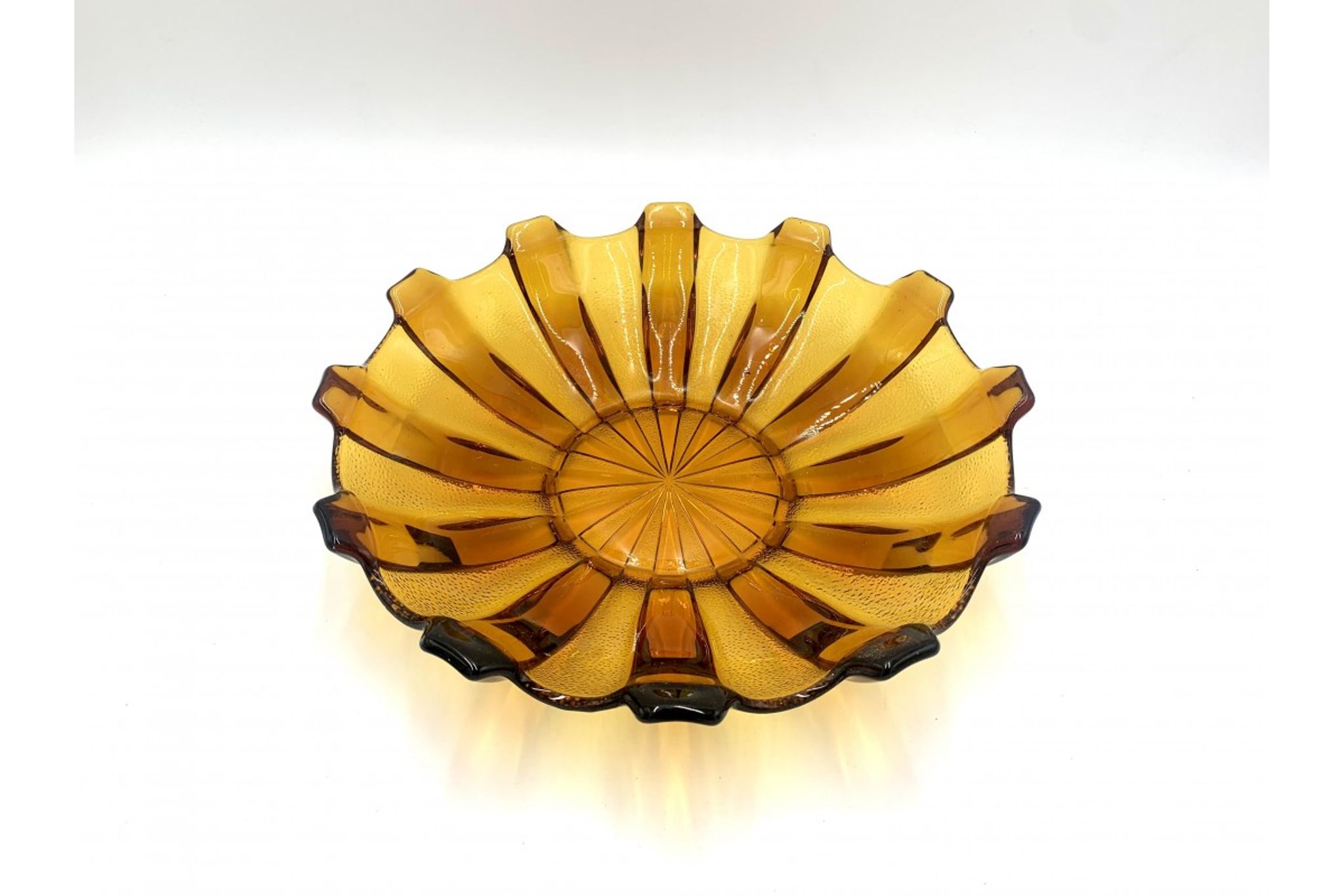 Honey glass platter, Poland, 1960s
