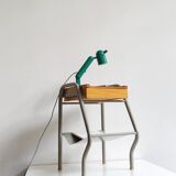 1950s wooden and metal boarding school bedside table