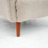 Beige Bouclé Armchair, Danish Design, 1960s