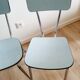 Table et 4 chaises en formica bleu