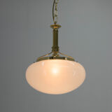Lustre en laiton et verre, années 2000