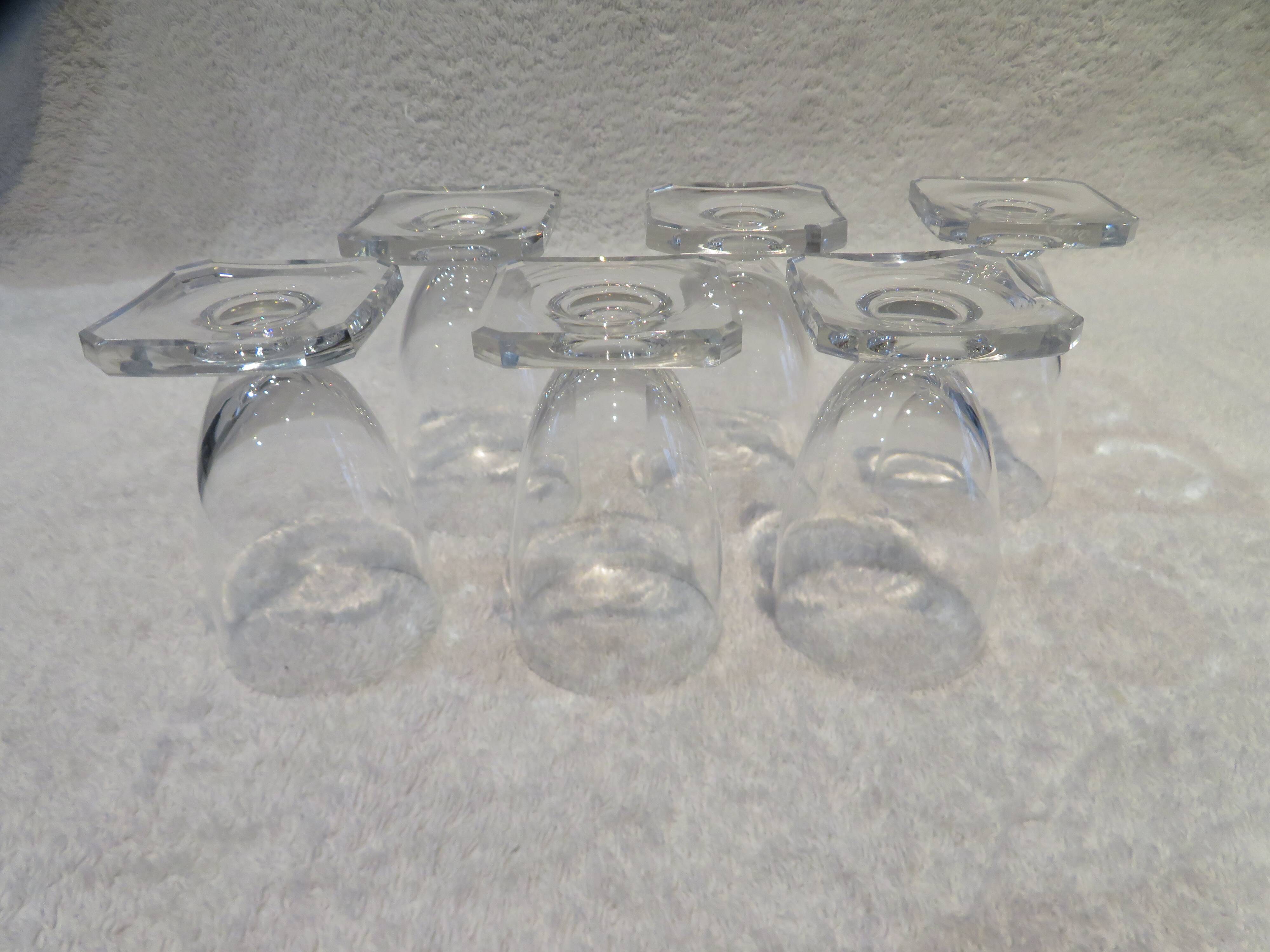 6 port or aperitif glasses 7cl Daum crystal with square base h 8.3cm