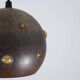 Lampe suspendue brutaliste globulaire en cuivre / verre par Peill & Putzler