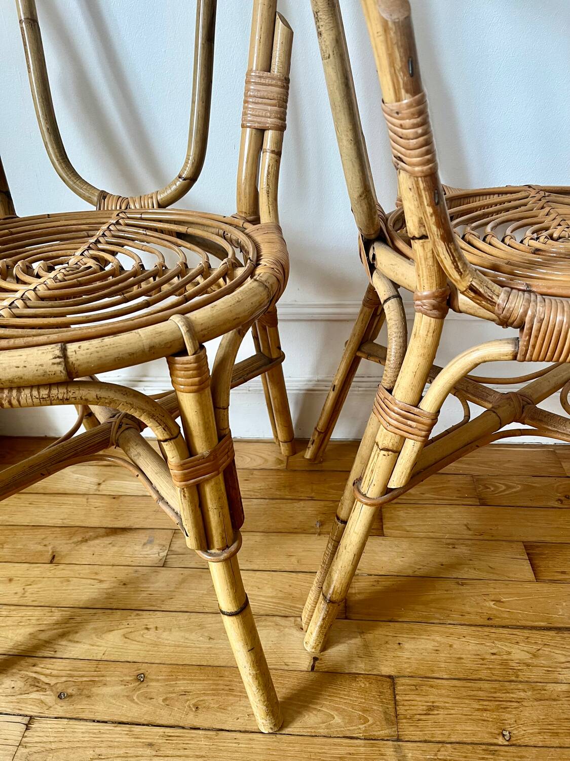 Pair of vintage rattan chairs
