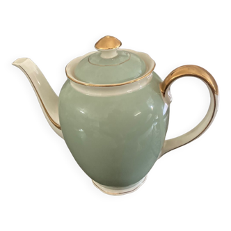 Villeroy and Bosch water green coffee jug with gold edging