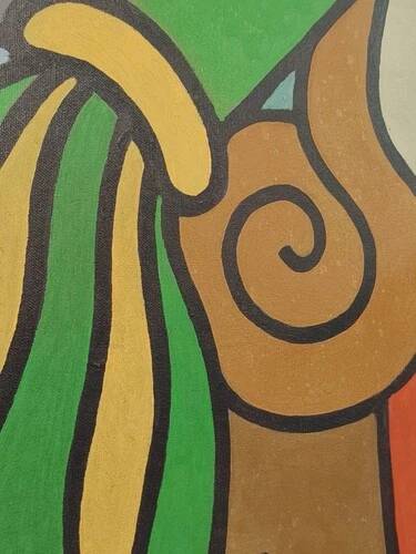 Oil painting on canvas "mask" franco prayer (1924) 50 x 60 cm