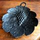 Artisanal embossed metal tripod dish