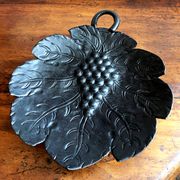 Artisanal embossed metal tripod dish