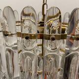 Lustre en cristal et laiton des années 1970