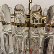 Lustre en cristal et laiton des années 1970