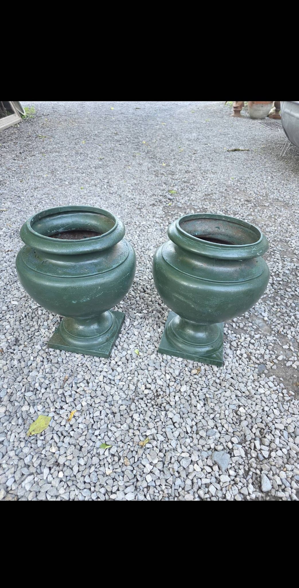 Pair of Medici vases in cast iron from the 19th century.