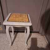 Wooden piano stool painted in linen grey 1950
