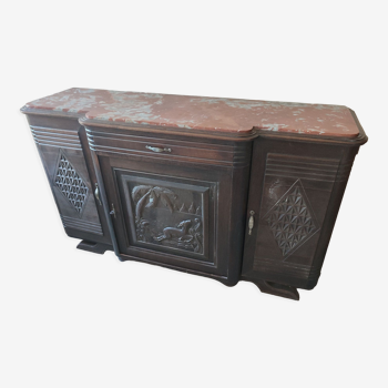 Wood and marble sideboard