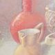 Dipinto Huile Sur Toile Nature Morte S. Piancaldi 50x70 Années 60/70