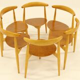 Heart dining set, designed by Hans Wegner for Fitz Hansen,  Denmark 1960s