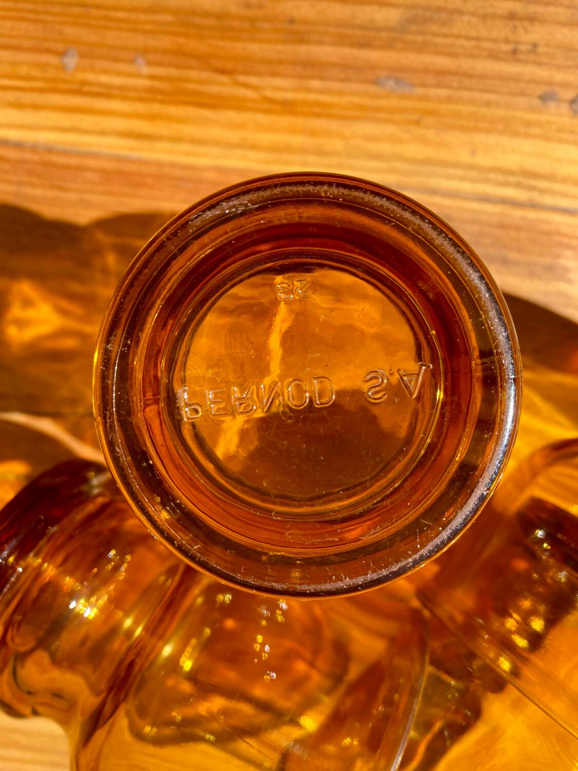 4 verres ambrés Pernod vintage