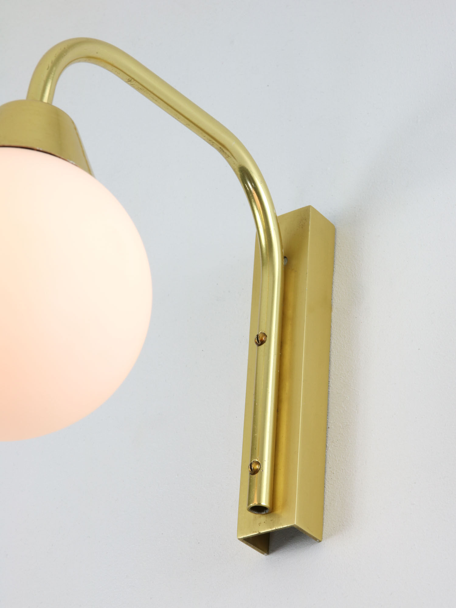 Mid century Italian Golden & Opaline Wall Lamp