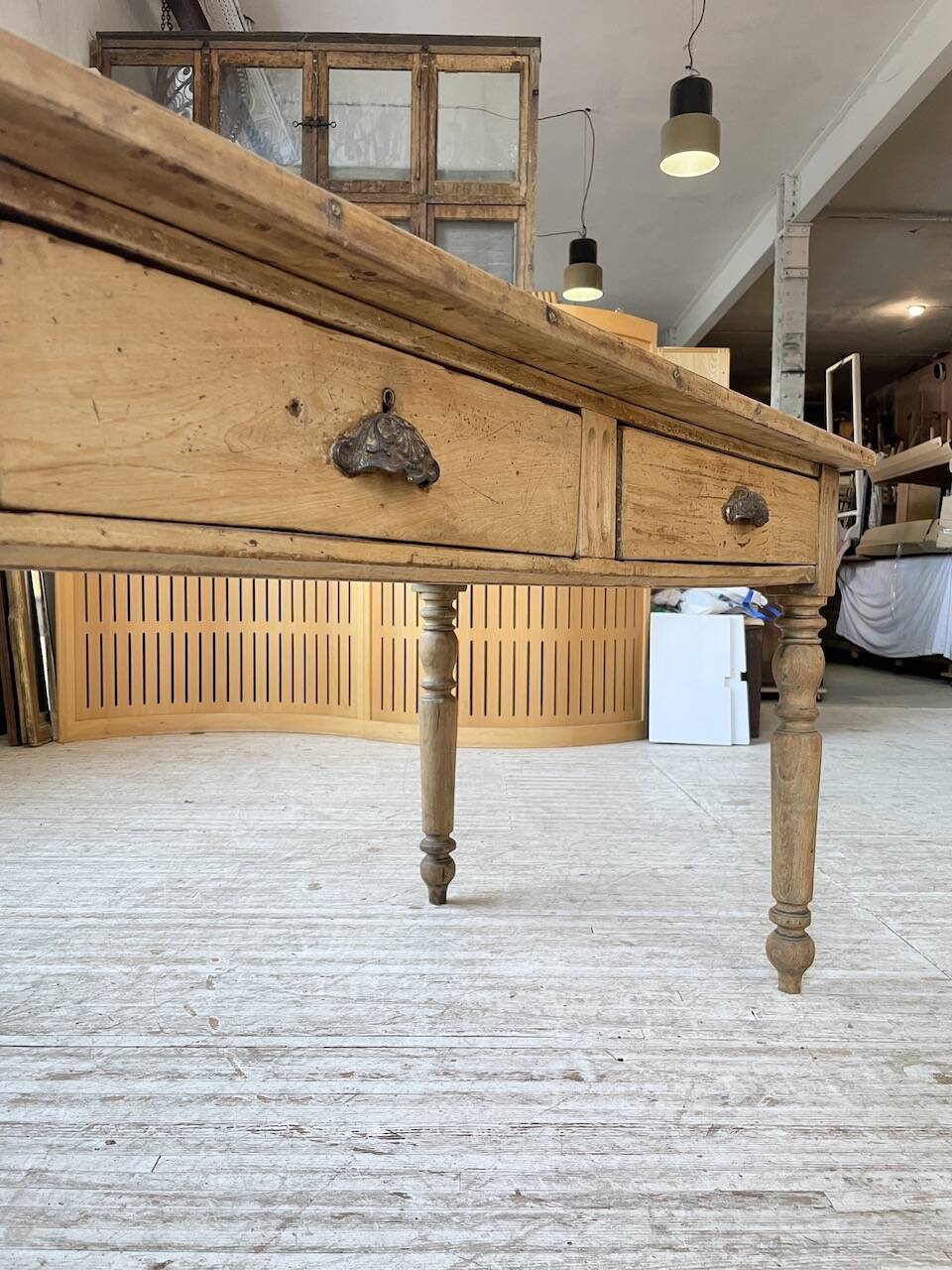 2m walnut drapery farmhouse table