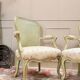 PAIRE DE FAUTEUILS EN BOIS LAQUÉ DE STYLE LOUIS XV XIX EME SIÈCLE  