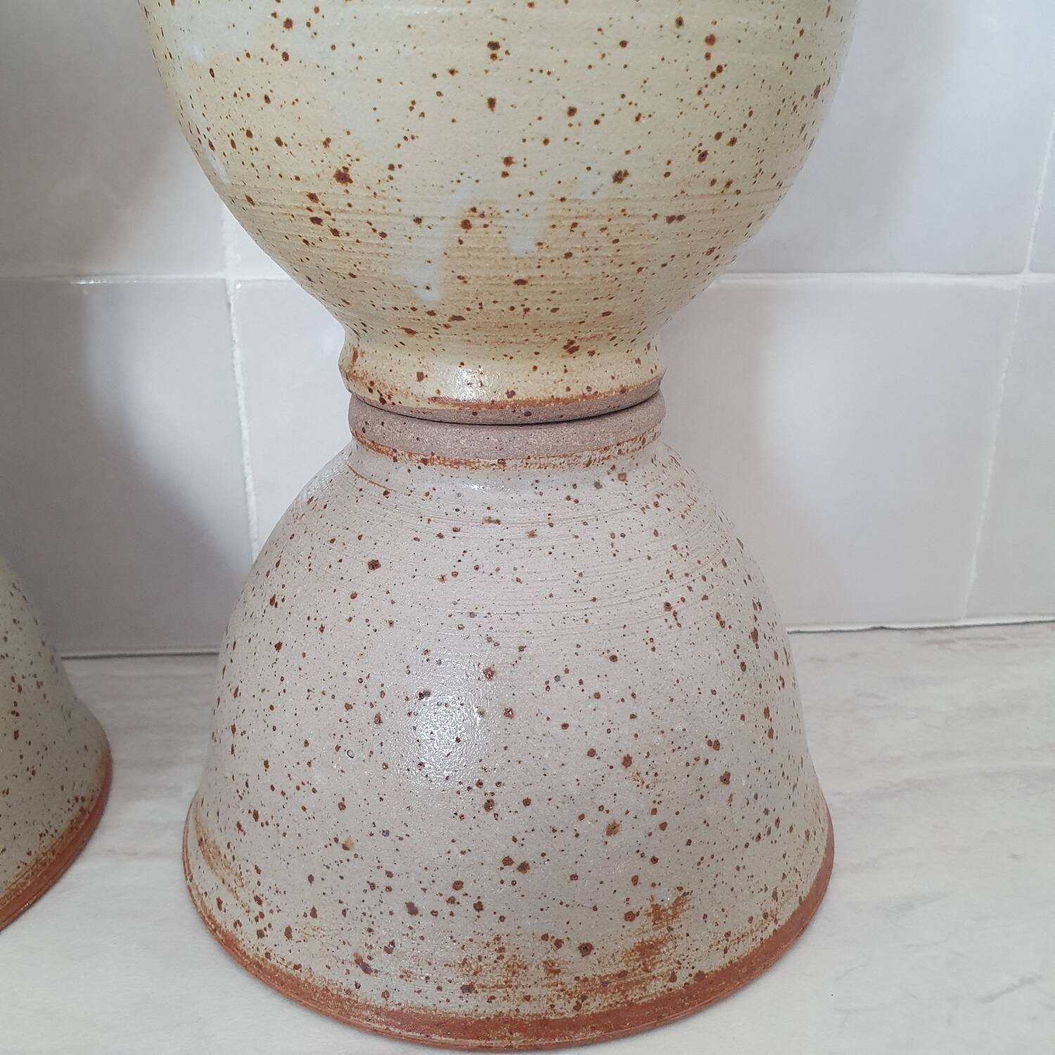 4 large bowls in pyrite stoneware