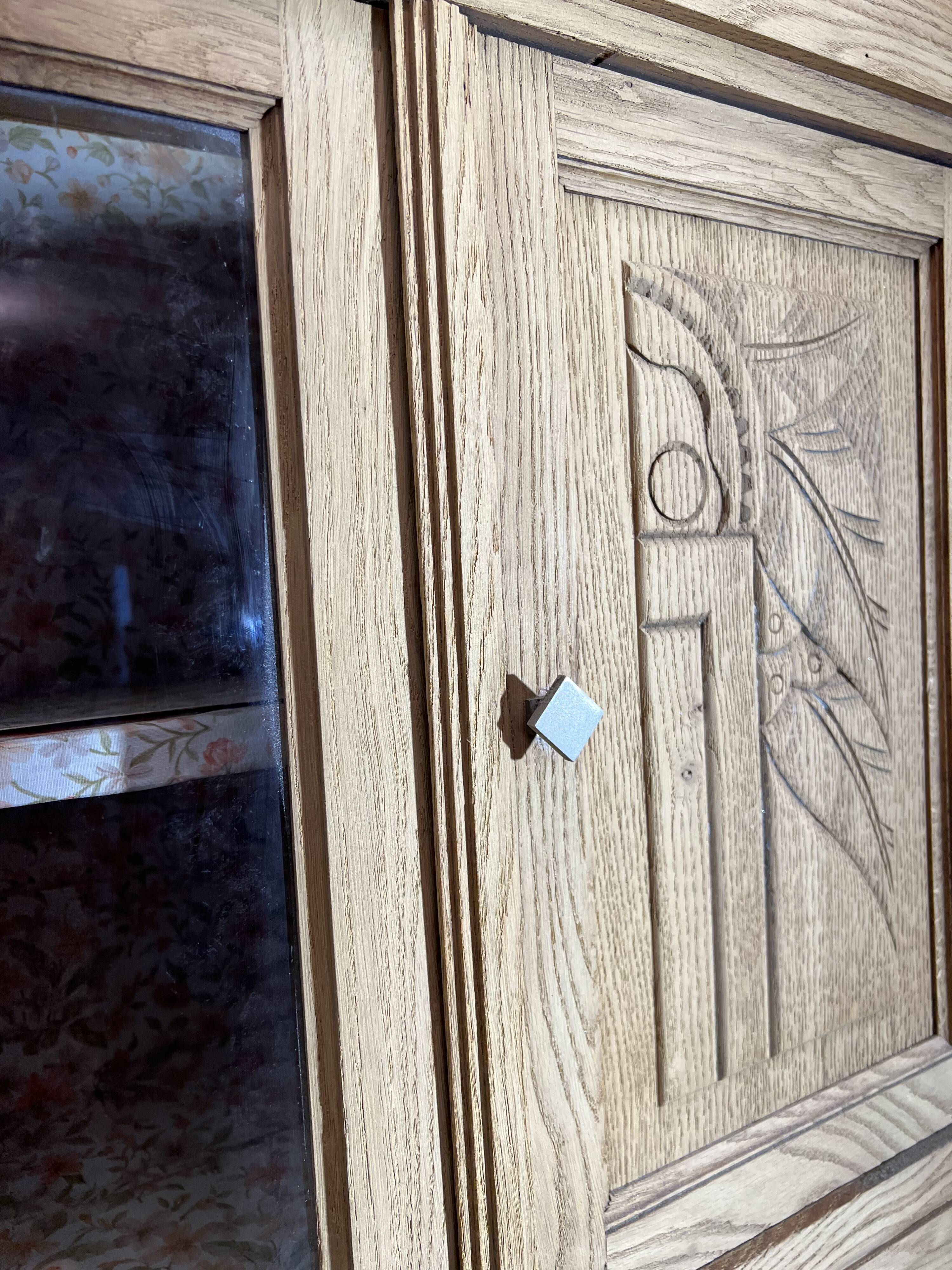 Buffet cupboard in oak brut art deco 1940-50