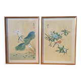 Deux peintures chinoises vintage sur soie