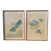 Deux peintures chinoises vintage sur soie