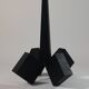 Vintage mid-century geometric brutalist floor candle holder.