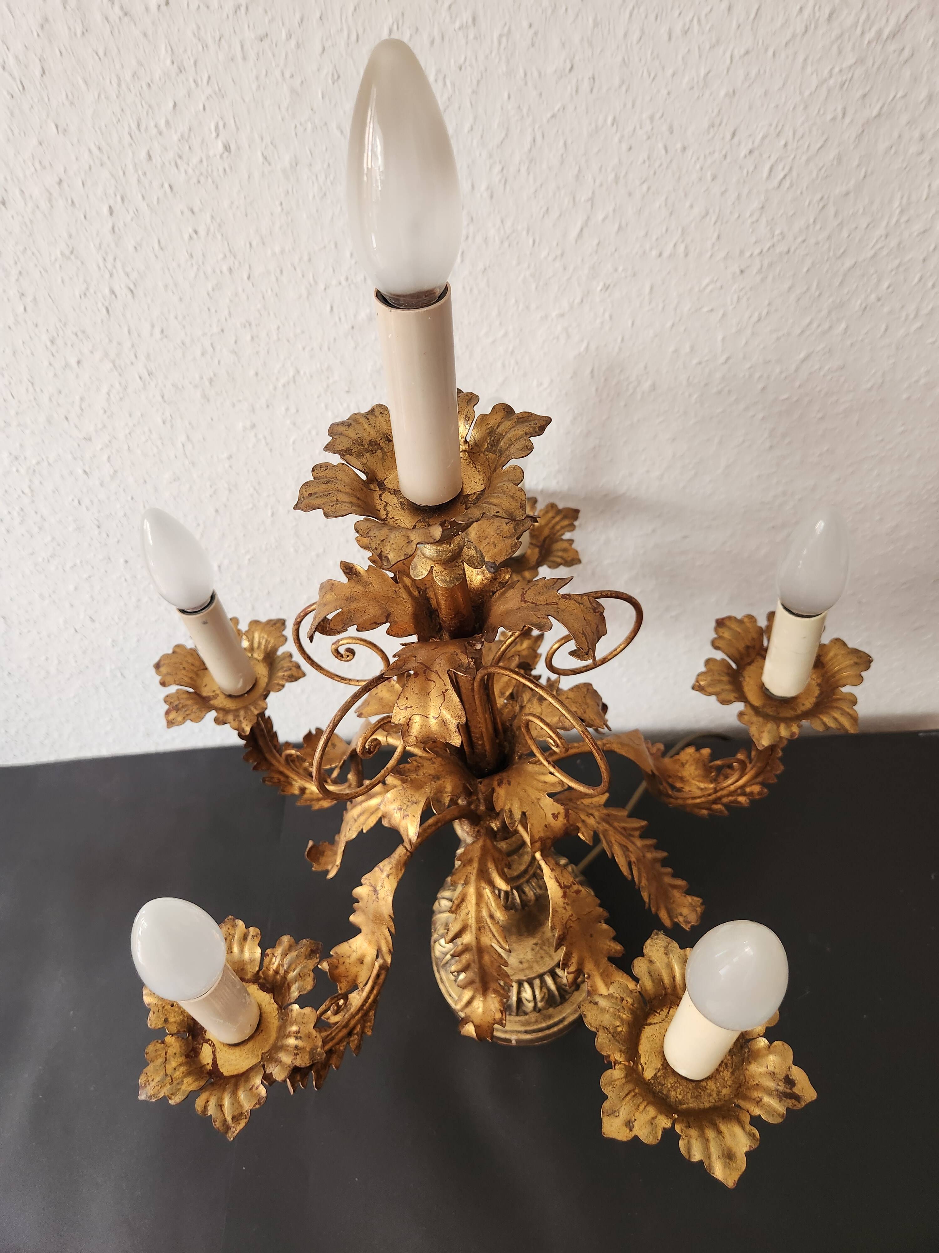 Antique gilded hand-forged hand-carved Florentine Louis XV, Italy