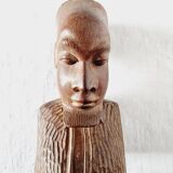 Pair of Busts or Sculptures of African Men and Women in high quality carved wood used