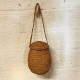 Woven straw basket