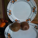 Six Art Deco plates from Badonviller service "Madeleine"