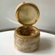 Ancienne boîte ronde onyx laiton vintage