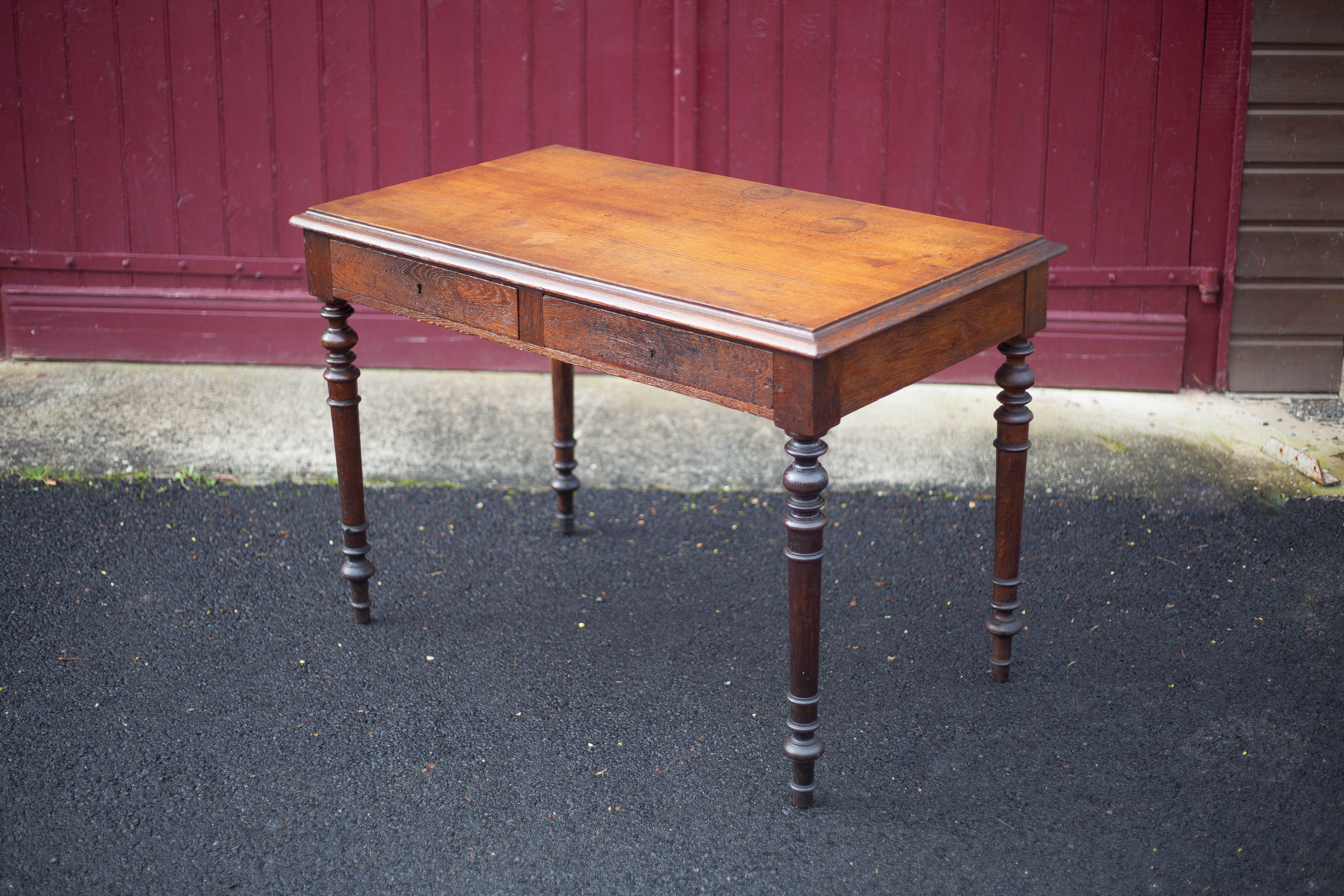 Table or desk Louis Philippe with two drawers