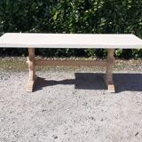 Monastery table oak raw wood white