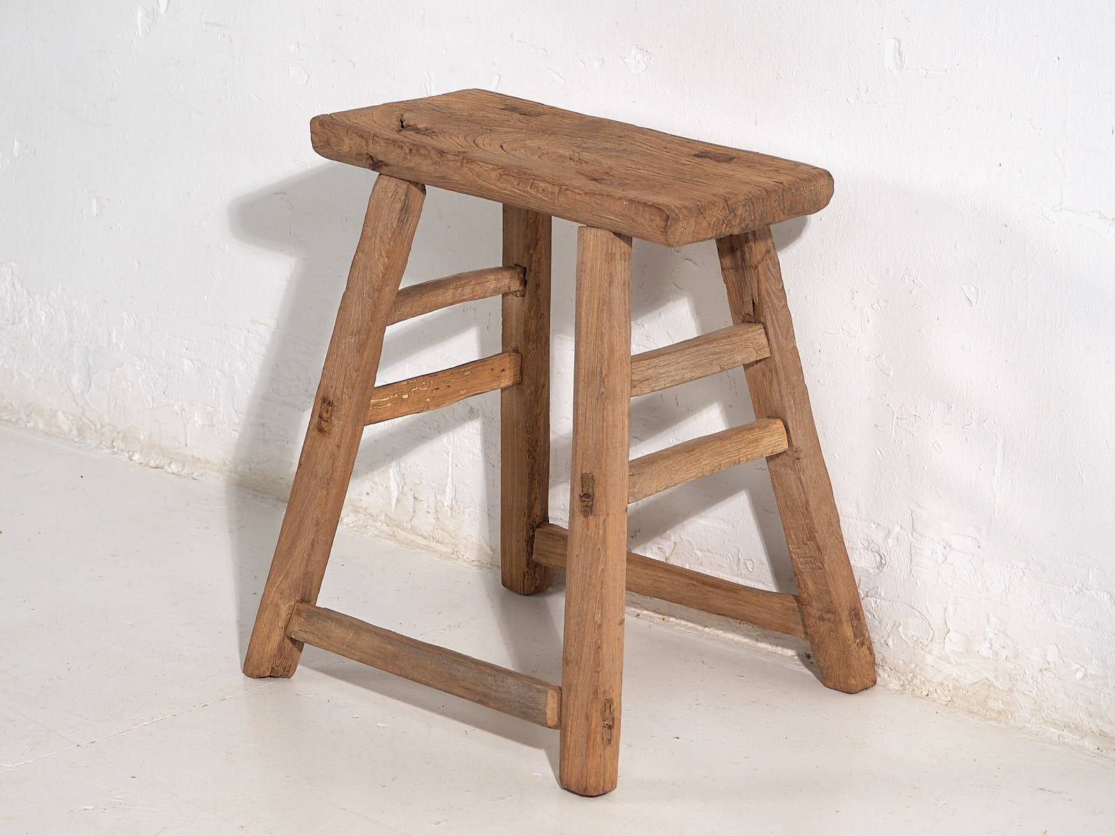 Large antique solid wood stool (c.1900)