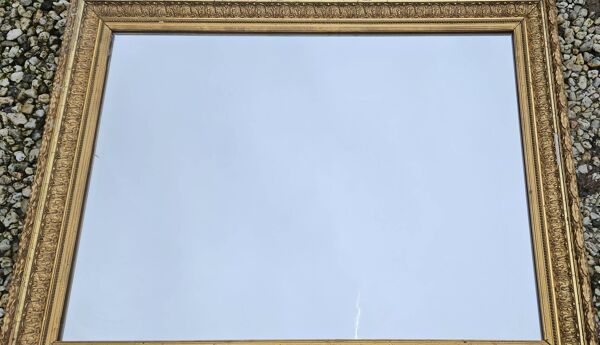 Miroir ancien bois doré hauteur 77cm