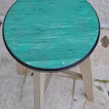 Wood stool vintage formica
