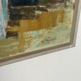 Original Swedish mid-century oil on canvas – “City” by Gustaf Höglund – vintage & framed – 80 × 70 cm