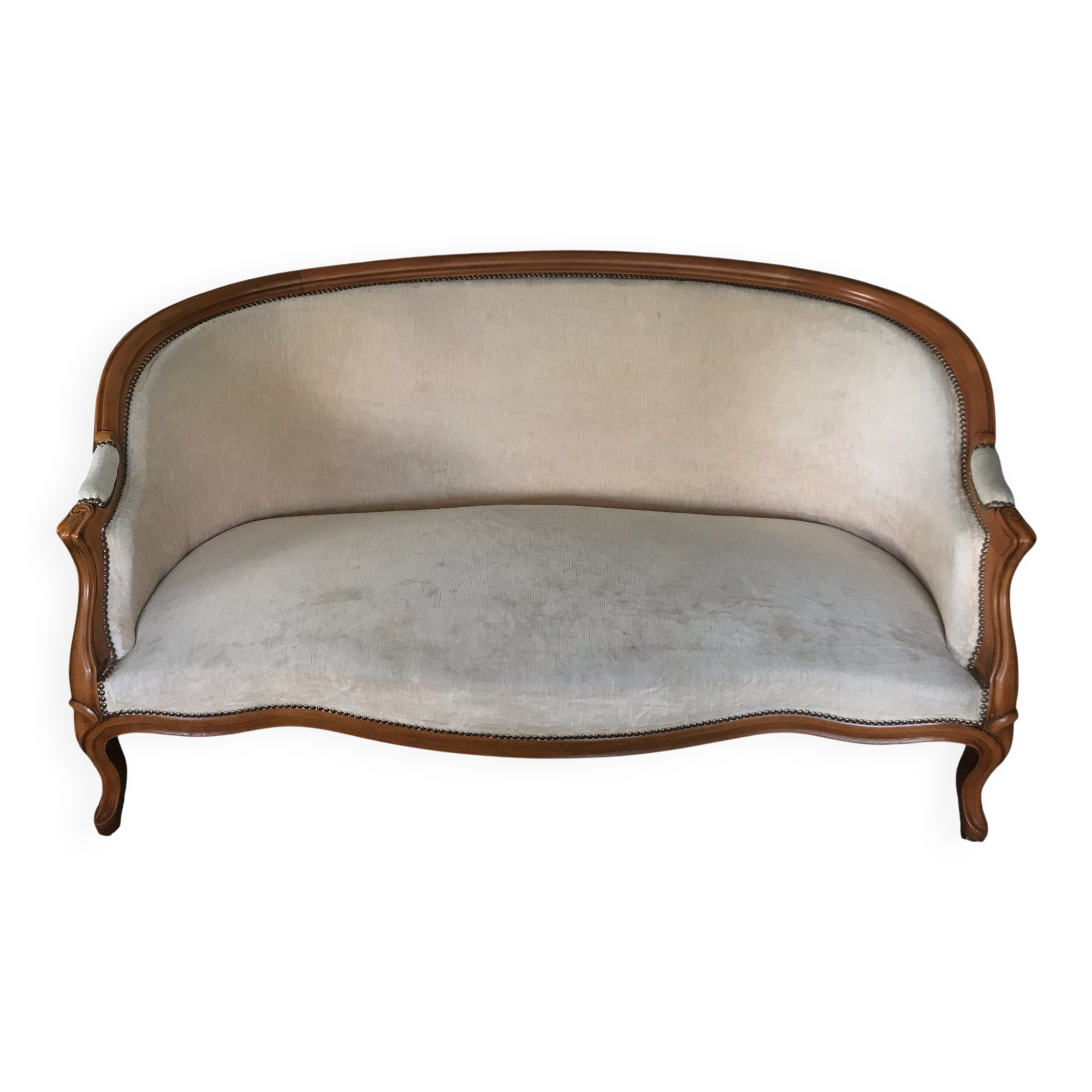 Louis XV style three-seater basket sofa