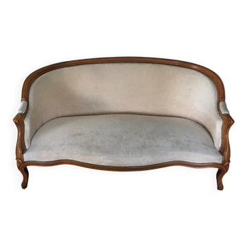 Louis XV style three-seater basket sofa