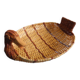 ancien panier corbeille canard rotin osier vintage basket rattan wicker