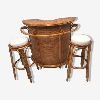 Vintage rattan bar 1960