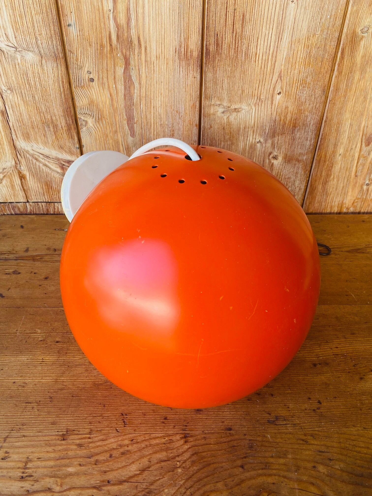 Suspension Eyeball orange vintage années 70